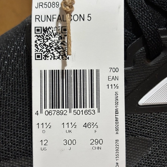 Adidas Runfalcon 5 Running Shoes Men’s Size 12 Black White NEW No Box - Picture 3 of 11